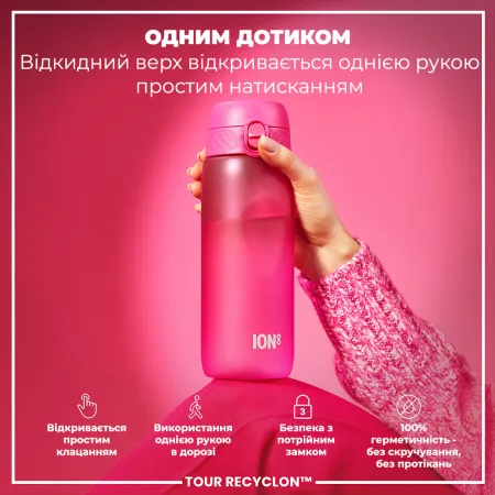 Пляшка для води ION8 750 мл. (ЕКО пляшка) BPA Free, Pink