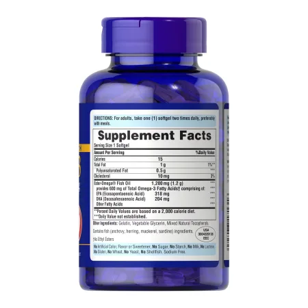 подвійної сили Omega-3 Fish Oil 1200 мг/600 мг Omega-3 - 90 софтгель