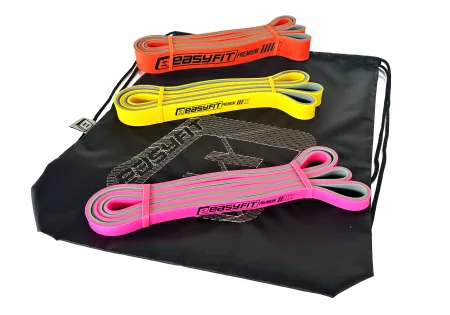 Набір двошарових резинок для підтягування EasyFit Premium 7-45 кг (3 шт)