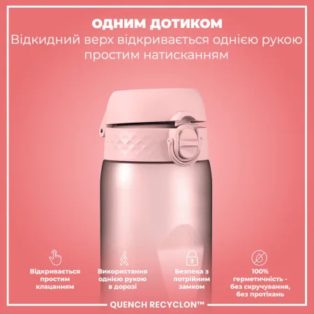 ION8 Water Bottle 1000 ml. BPA Free, Times to Drink, (ECO Bottle) BPA Free, Periwinkle & Rose