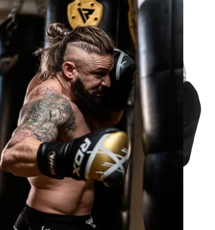 Боксерські рукавиці RDX F7 Ego Black Golden 16 унцій (капа у комплекті)