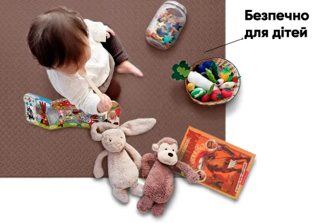 Татамі мат EasyFit 8 шт (30х30х1 см) хвіст ластівки коричневий