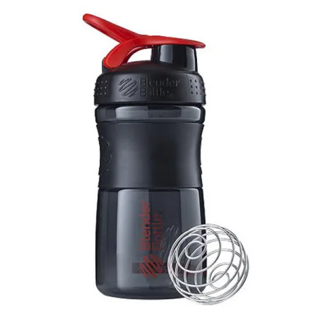 Шейкер спортивний пляшка BlenderBottle SportMixer Flip 590 мл чорний/червоний