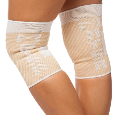 Наколінник еластичний бандаж MATSA 2 шт M - Білий/Бежевий