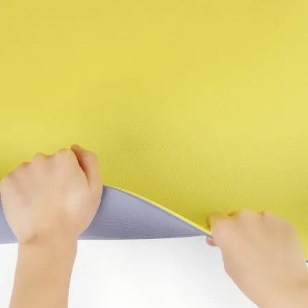 Килимок для фітнесу та йоги Sport TPE+TC 6 мм - Жовтий - фіолетовий