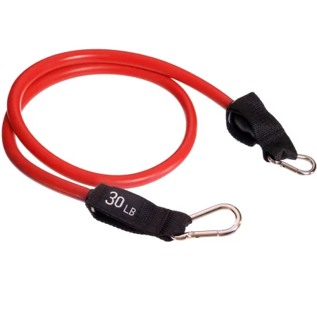 Еспандер трубчастий для фітнесу з карабіном 6х13х1200 мм навантаження 13,5 кг червоний