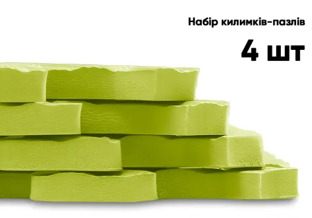 Татами мат EasyFit SwallowTail 4 шт (60х60х1 см) пазл хвост ласточки желтый