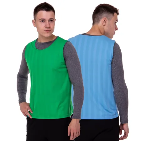 Манішка для футболу двостороння синій-салатовий