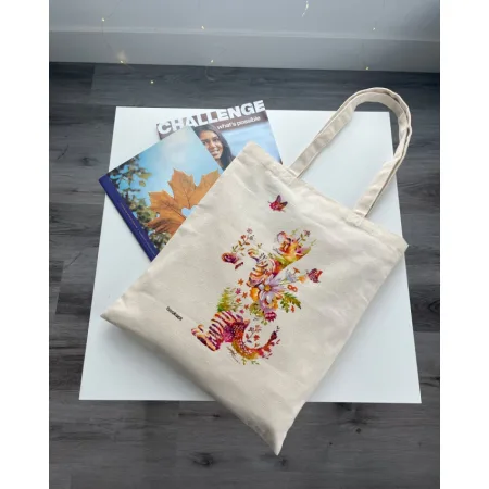 Екошопер BookOpt BK4050 грайливий кіт з метеликом бежевий