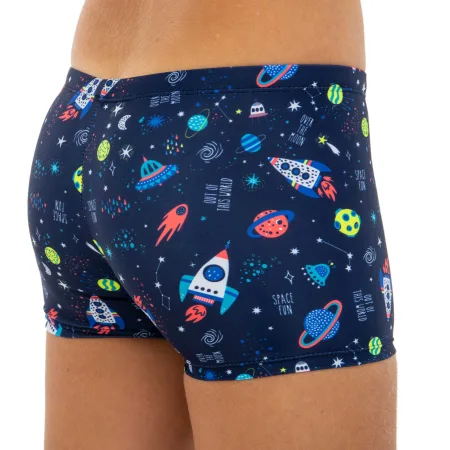 Плавки боксери для хлопчиків для плавання Планети вік 6-8 років темно-синій 8