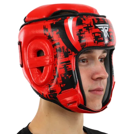 Шолом боксерський відкритий шкіряний FISTRAGE FURIOUS Червоний L