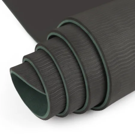 Килимок для фітнесу та йоги Sport TPE+TC 6 мм - Темно-Зелений-Чорний
