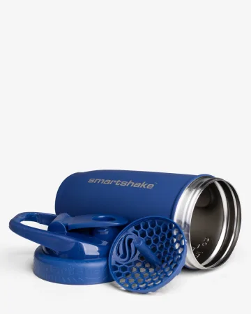 Шейкер спортивний SmartShake металевий Reforce Stainless Steel 900 мл Navy Blue