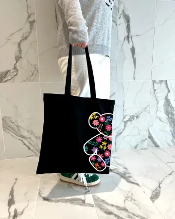 Екошопер BookOpt ВК4058 ведмедик (квіткові мрії) чорний