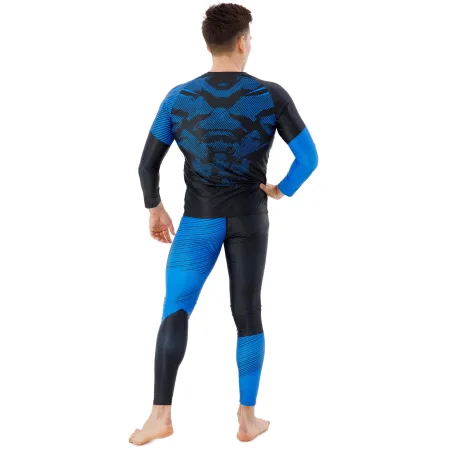 Костюм компресійний чоловічий рашгард лонгслів штани та шорти Domino чорний-синій TC210-KC210-3-CK210-4 - M