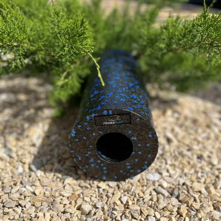 Масажний ролик (роллер) гладкий PowerPlay PP-4347 EPP Foam Roller чорно/синій 33x14 см