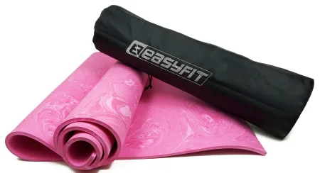 Килимок для йоги та фітнеса EasyFit PER Premium Mat 8 мм + чохол рожевий