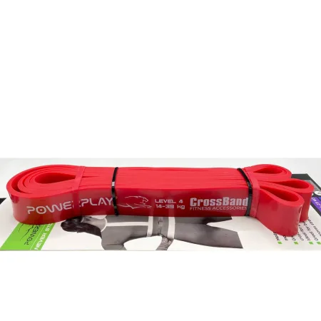 Еспандер петля гумка для фітнесу і кроссфіту PowerPlay 4115 Power Band червона 14 - 39 кг
