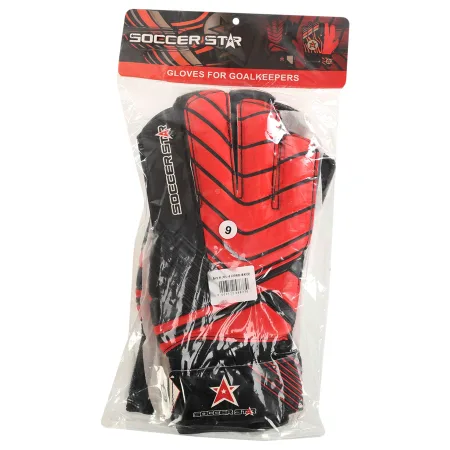 Воротарські рукавички SOCCER STAR 8 - чорне-червоний
