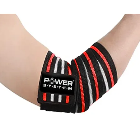 Бинти на лікоть Power System PS-3600 Elbow Wraps Red/чорнийпара