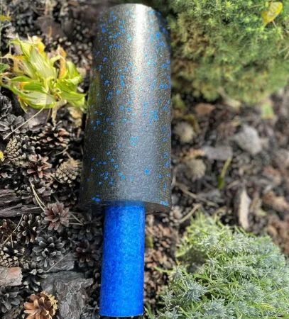 Масажний ролик (роллер) гладкий PowerPlay PP-4348 2 in 1 EPP Foam Roller чорно/синій 33x14 см