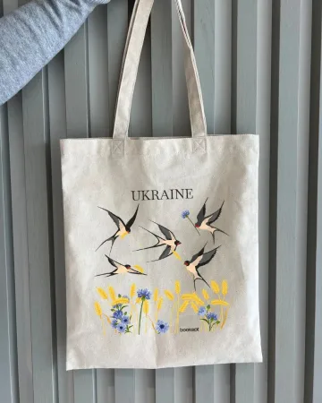 Екошопер на замку BookOpt BK4052 Ukraine (ластівки) бежевий