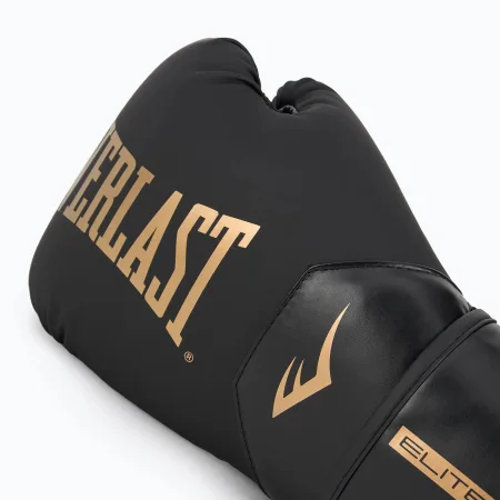 Боксерські рукавички Everlast ELITE 2 BOXING GLOVES чорно-золоті 16 унцій (оригінал) P00003273