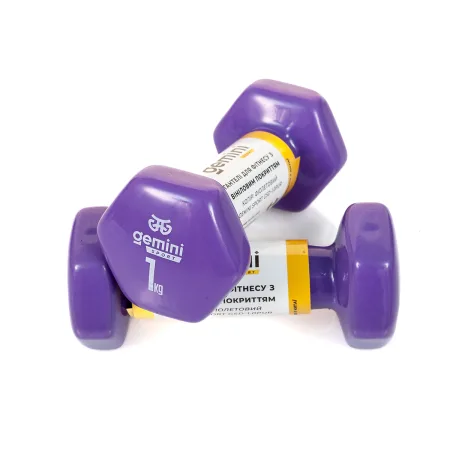Гантелі Sport для фітнесу з вініловим покриттям 2 шт по 1,0 кг GSD-1.0PUR