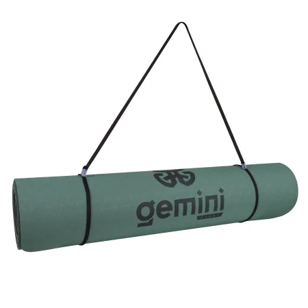 Килимок для фітнесу та йоги Sport TPE+TC 6 мм - Темно-Зелений-Чорний