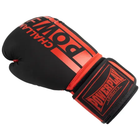Боксерські рукавиці PowerPlay 3086 Matt Challenger чорно-червоні 10 унцій