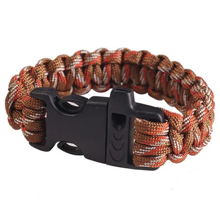 Браслет виживання з кресало, карбін, свисток 220x2 см коричневий
