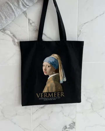 Екошопер BookOpt BK4074 VERMEER "дівчина з перловою сережкою" чорний