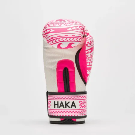 Боксёрские перчатки Leone GN329 HAKA White/Pink 10 унций