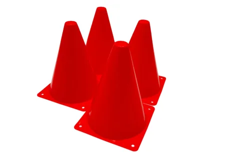 EasyFit Sports Cones 17 cm (Set of 4) Red