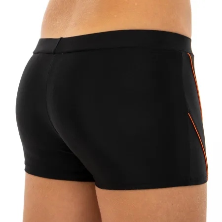 Плавки боксери для хлопчиків для плавання вік 6-10років чорно-жовтогарячий 10