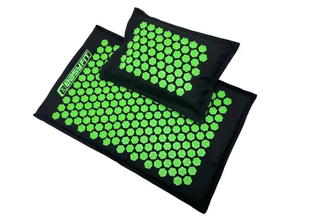 Масажний килимок EasyFit AcuRelax з голками (аплікатор Кузнєцова) чорно-зелений