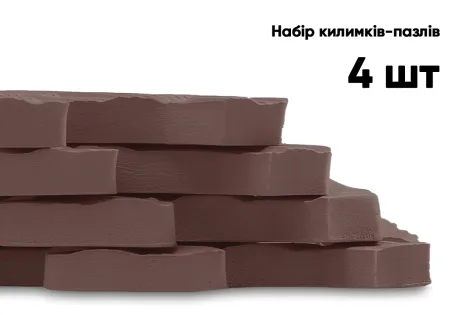 Татамі мат EasyFit SwallowTail 4 шт (60х60х1 см) пазл хвіст ластівки коричневий