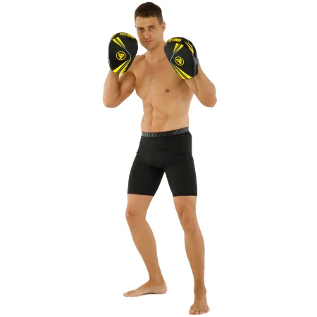 Лапа согнутая для бокса и единоборств FISTRAGE 2 шт чёрный-жёлтый