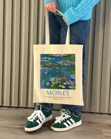 Екошопер BookOpt ВК4063 MONET «водяні лілії» бежевий