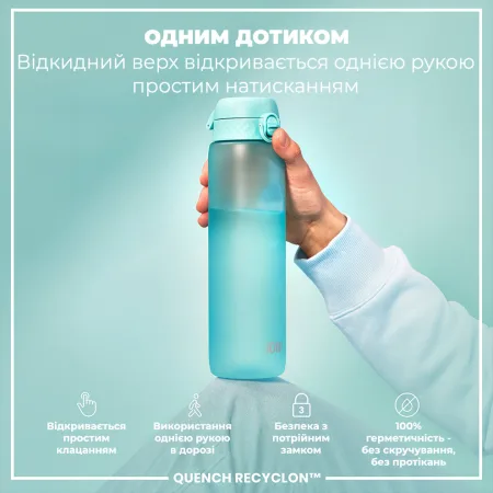Пляшка для води ION8 1000 мл. BPA Free, Times To Drink, (ЕКО пляшка) BPA Free, Sonic Blue
