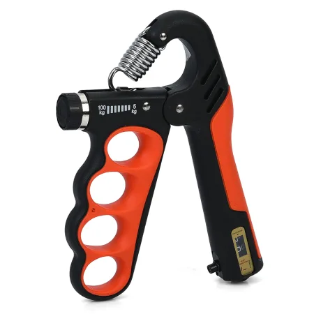 Еспандер кистьовий пружинний з лічильником та регульованим навантаженням 5-100 кг Чорний-Сірий