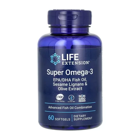 Super Omega-3 EPA/DHA Fish Oil Sesame Lignans & Olive Extract	- 60 софтгель