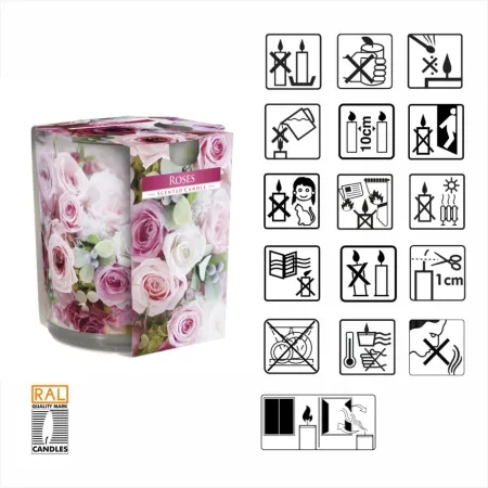 Ароматична свічка в скляному стакані Bispol троянди (SN 72s-02)