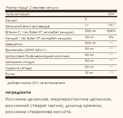 Quercetin Complex with Ester C plus - 100 капсул