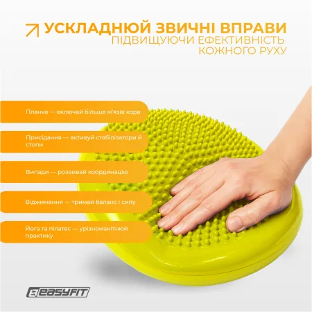 Балансувальна масажна подушка EasyFit жовта