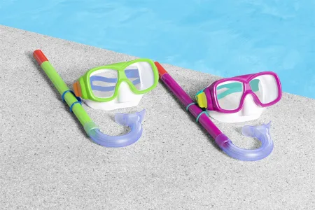 Набір маска + трубка для плавання BESTWAY 7+ 24035 зелено-синій