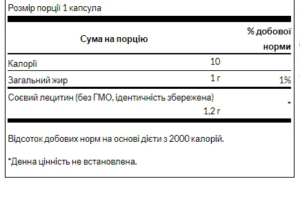 Lecithin Now-GMO 1200 мг - 90 капсул