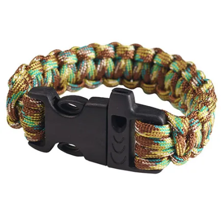 Браслет виживання з кресало, карбін, свисток 220x2 см коричневий