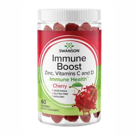 Immune Boost with Acerola,Zinc,Vitamins C and D - 60 жуйок вишня