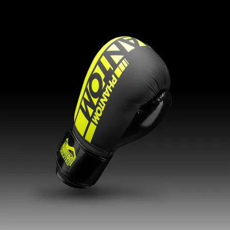 Боксерські рукавиці Phantom APEX Elastic Neon Black/Yellow 10 унцій (бинти 4 м. в подарунок)